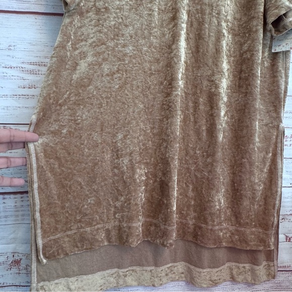 NWT Free People Crushed Velvet High Low Tunic Tee Dress. - Picture 2 of 6